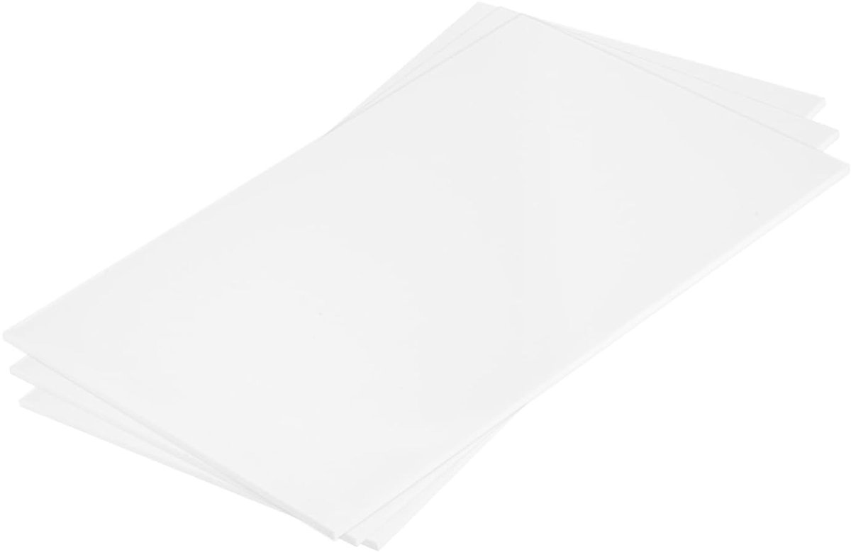 3 stuks ABS-kunststof plaat, 25 x 15 cm, ABS-plaat, 2 mm dik, voor knutselen, modelbouw, autoreparatie, wit