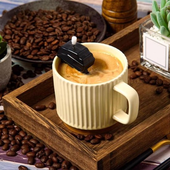 Koffie Roerstaafje - Barbenodigdheid Cocktailroerder - Dranken Mengen - Opwindbaar Uurwerk Ontwerp - 61 x 45 cm - Zwart — afbeelding 2