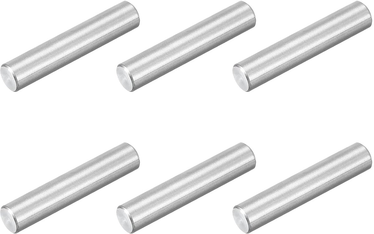 6 stuks M8 x 40 mm 304 roestvrij stalen cilinderpennen, cilindrische planksteunpen parallelle stiftfixer voor mechanische productie, industrie, meubelinstallatie, zilver