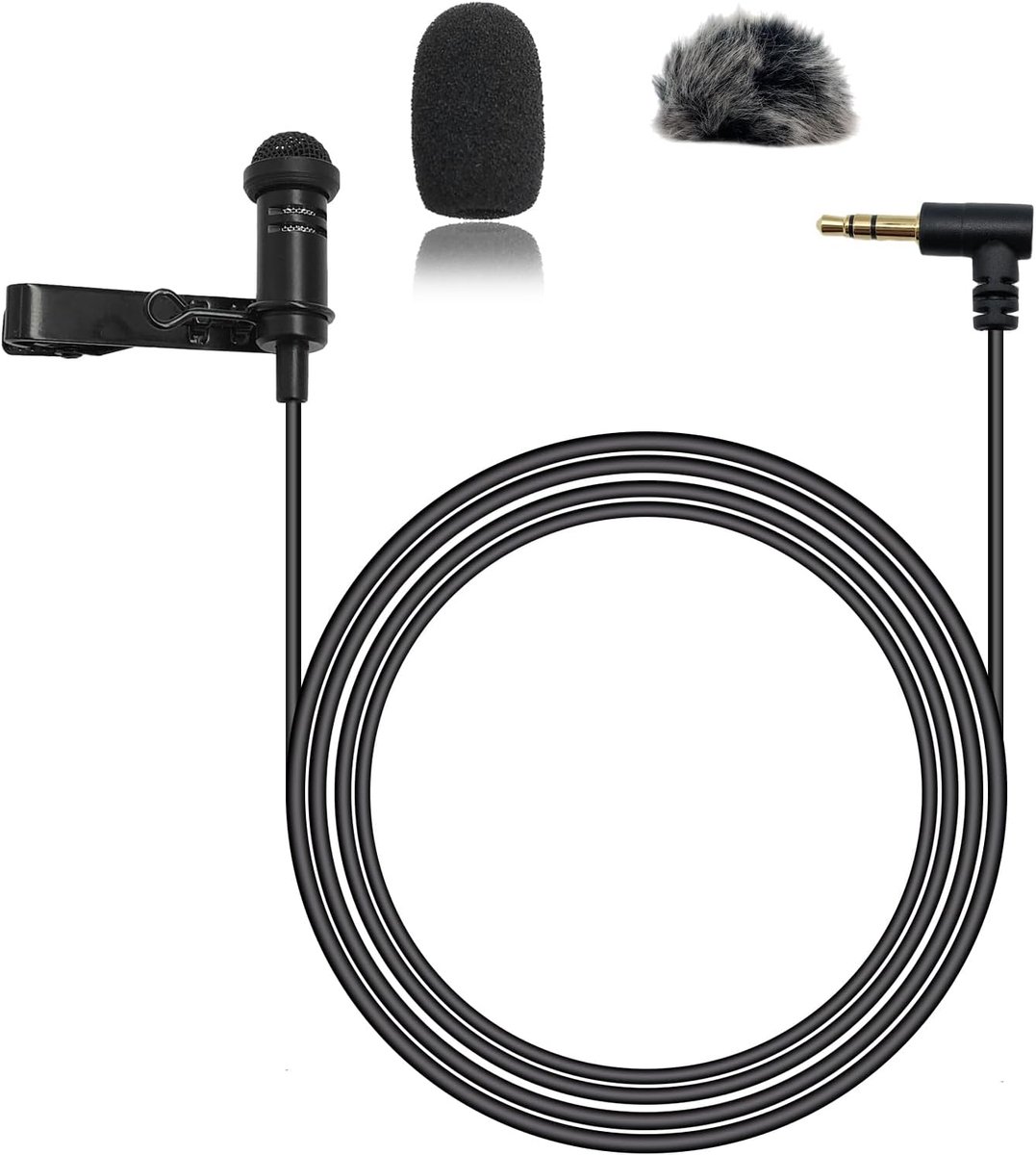 Condensator microfoon bedrade clip-on lav-microfoon voor Rode GO II Wireless Pro, voor DJI draadloze microfoon 2 (90 graden 3,5 mm TRS-stekker voor DJI en voor Rode)