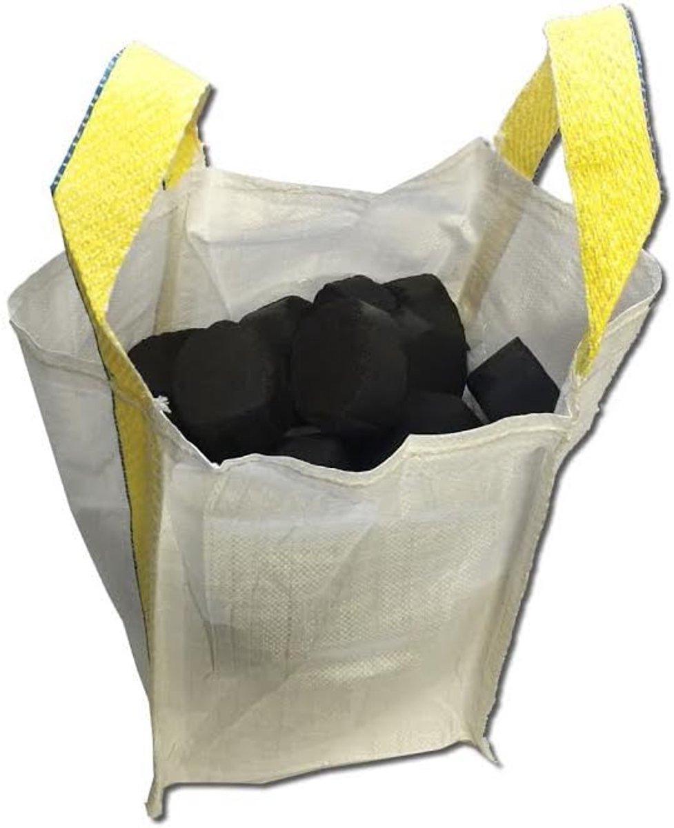 Brandhouttas, kolengrote tas, houten Big Bag, 30x30x40