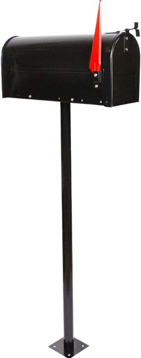 Brievenbus voor buiten - Postbak Brievenopslag - Post ontvangen - Weerbestendige staalconstructie - Universeel vrijstaand - Zwart
