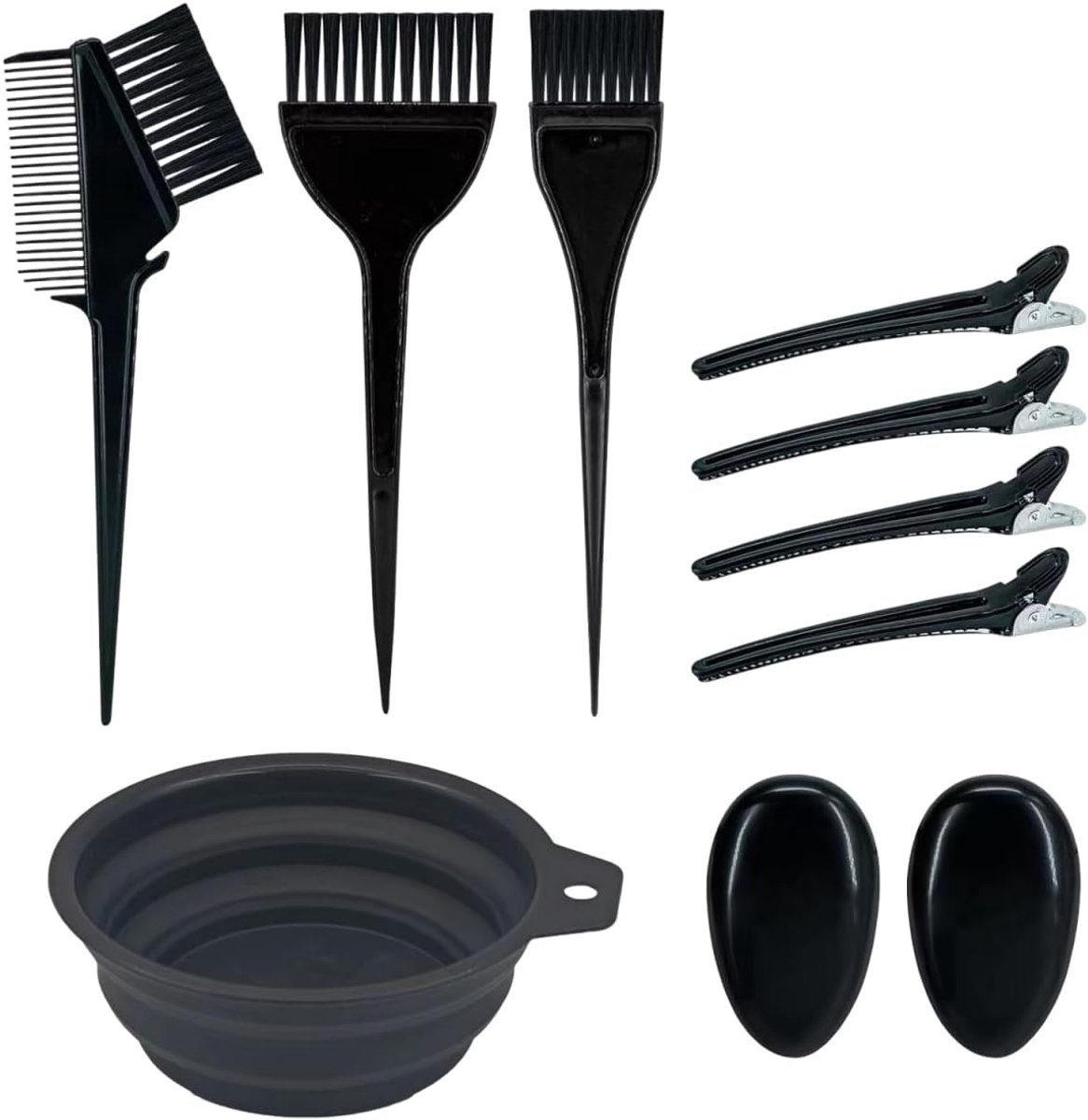 Haarverfset, 9-delig, professionele penselen en gereedschappen voor verven, balayage en strengen. Eenvoudige toepassing en resultaten voor thuissalon.