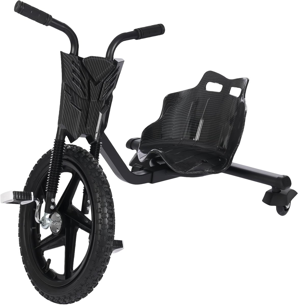 Scooter voor kinderen met pedalen, 360° drift cart met lichten op de 2 achterwielen, verstelbare drift trike voor kinderen vanaf 6 jaar (mat zwart)