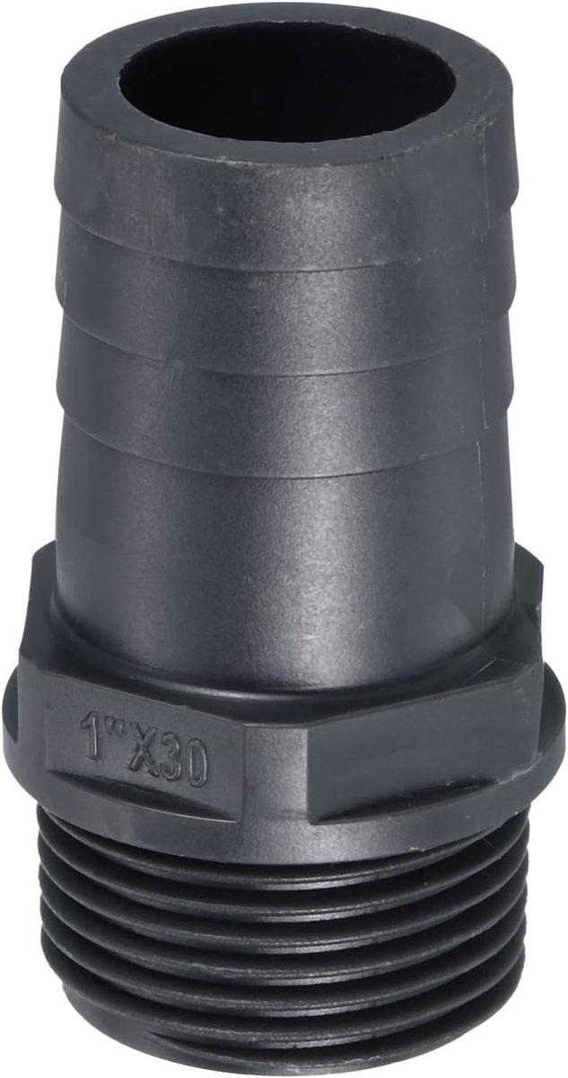 Barb Hose Fitting, 30 mm prikkeldraad G1 mannelijke draad pijp connector adapter snelkoppelingen voor water brandstof lucht, grijs