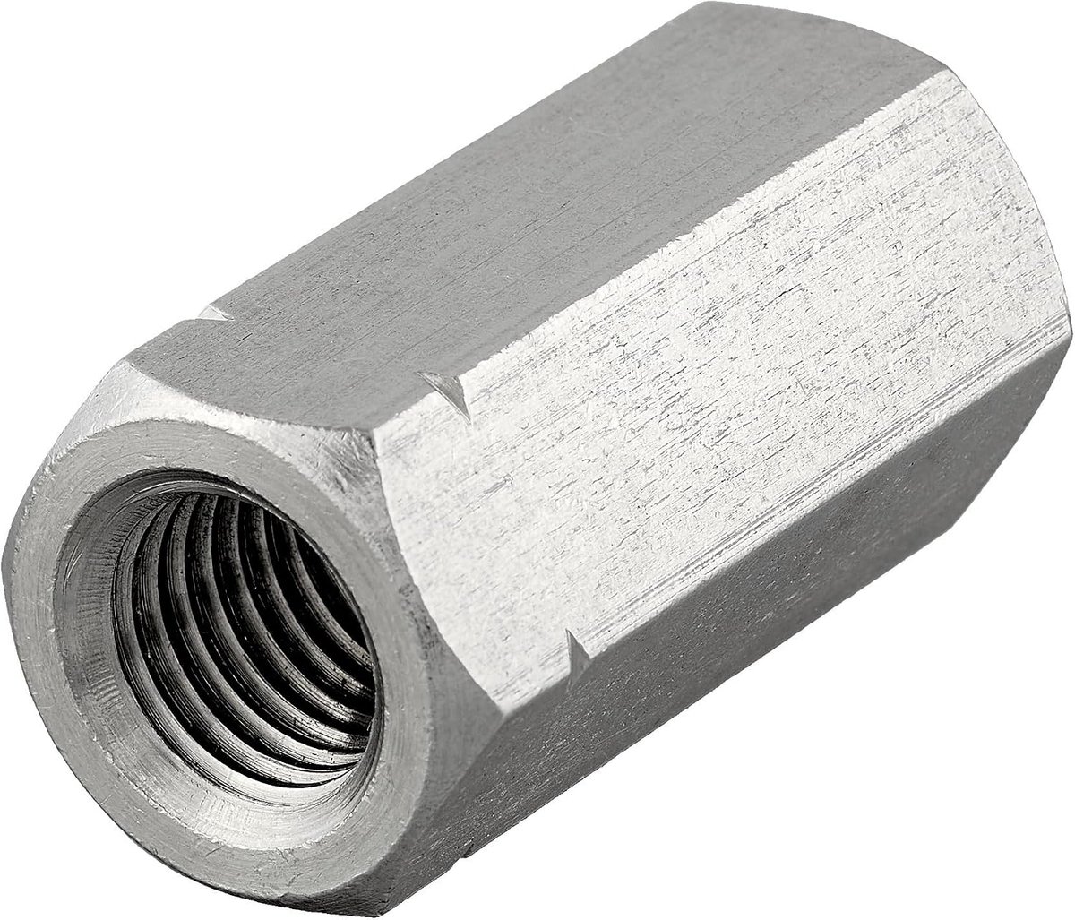 Zeskantmoffen met binnendraad, roestvrij staal A2 / V2A, schroefdraadmof, verbindingsmof, afstandsmoeren, lange moer (M8 x 40 mm, 10 stuks)