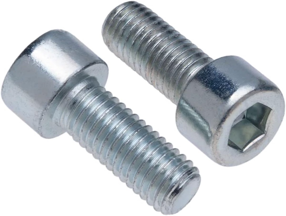 M5x20-8.8 (Pack van 25) Verzinkt Zeskant Inbusbouten Schroefdraad Bevestigingsmiddelen Cilindrische Zware Gecertificeerd Standaard DIN912 (5mm x 20mm)