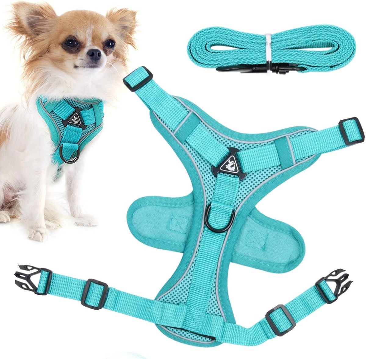 Joggingriem voor katten, kattenharnas en riem | set voor wandelen, kitten en puppy, ontsnappingsbestendig, reflecterend