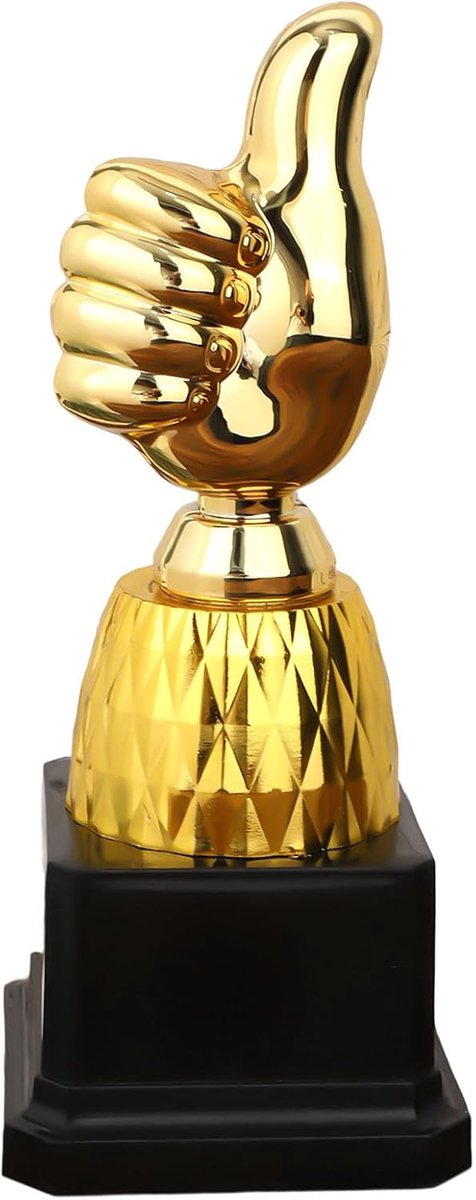 Duim Omhoog Trofee, Grappige Winnaar Prijs Trofee met Gravure voor Feest Sport Spel Klas Werk Voetbal Wedstrijd Beloning Cadeau Humoristische Erkenning