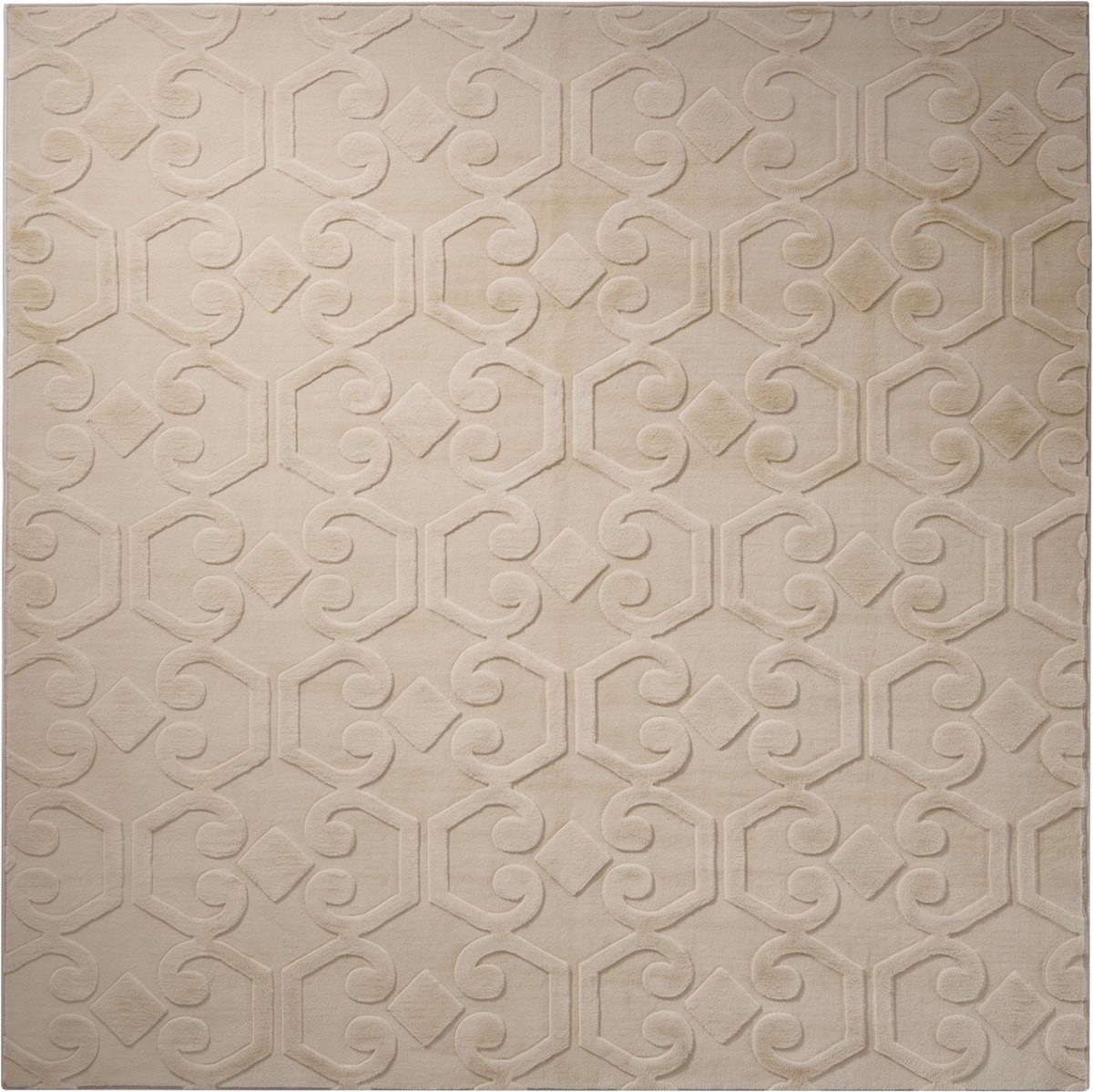 GANNETT - Vloerkleed - Beige - 160 x 160 cm - Polyester