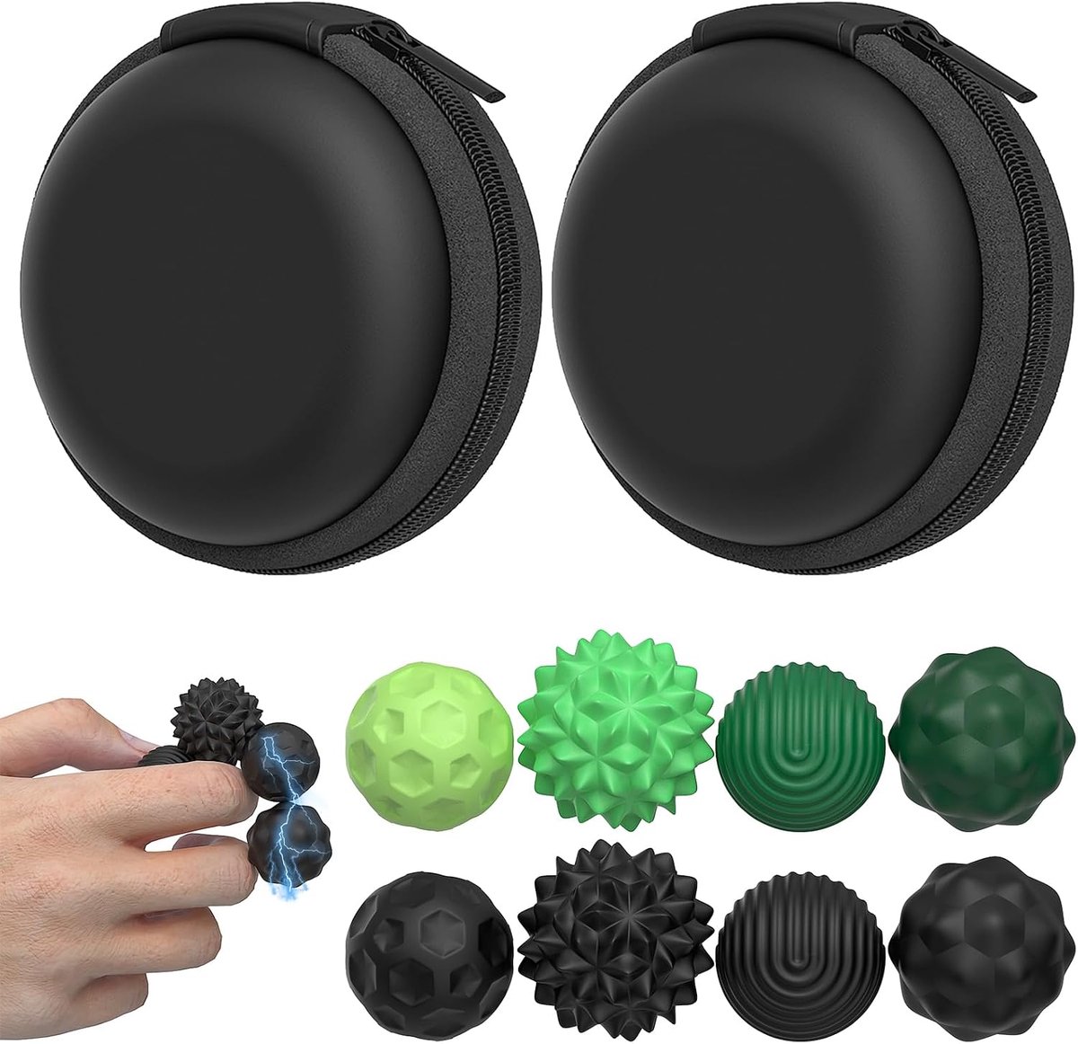 Bal Van Siliconen 8 Vinger Massage Ballen Stressvermindering Magnetische Ballen Magnetische Acupressuurballen Magnetische Textuur Sensorische Bal Speelgoed Voor Stressvermindering