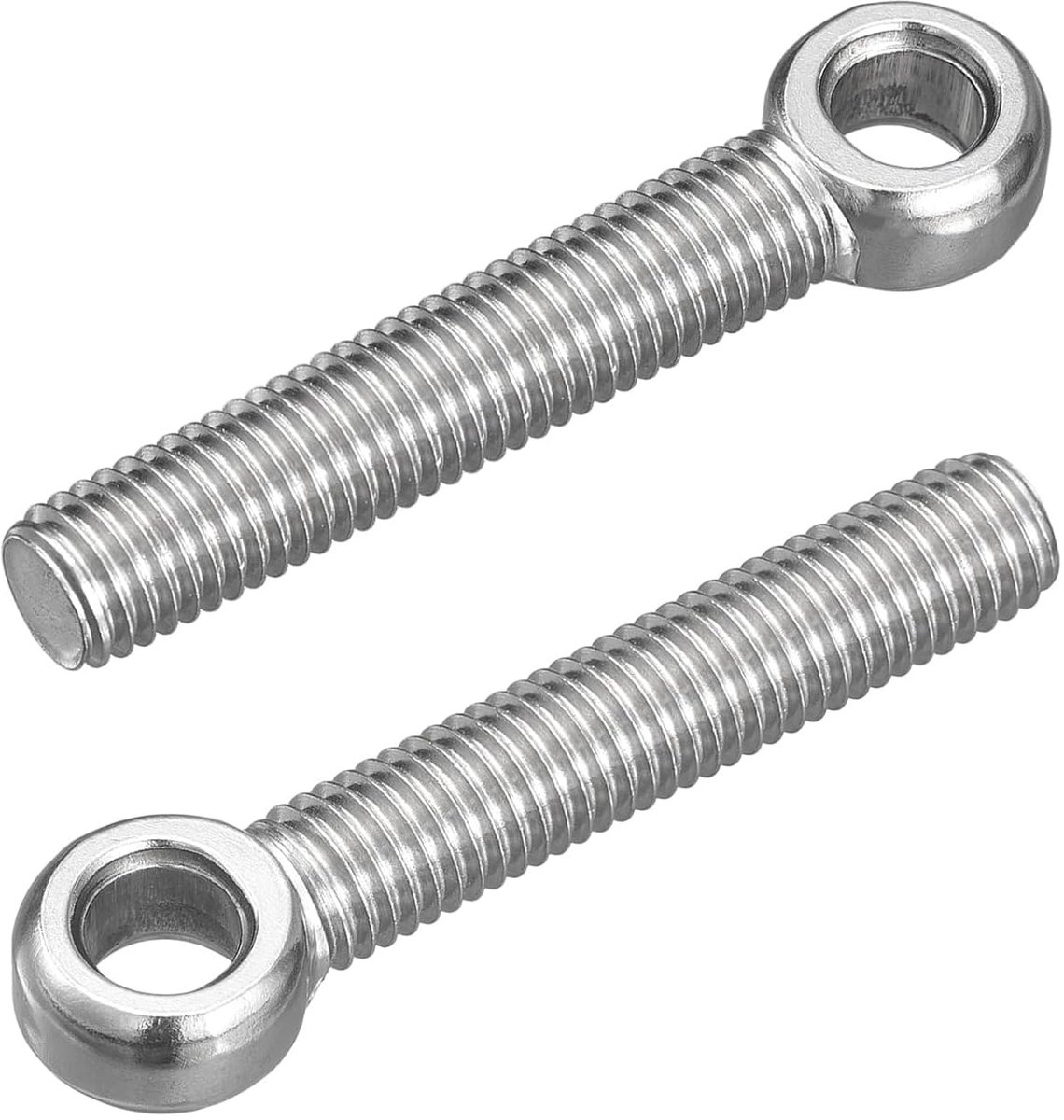 4 stuks M12 x 70 mm hefringen, 304 roestvrij staal, draaibare ringen, schoudermachine voor ventielen, leidingen, bevestigingen, zilver