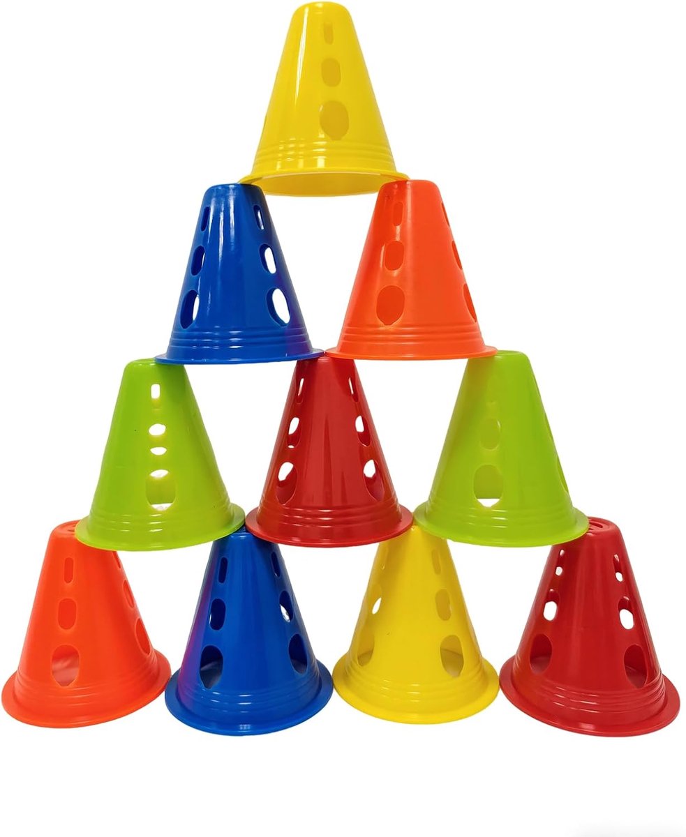 25 stuks Skate Flor Obstacle, Skating Slalom Cones Sporting Obstacle Training Equipment voor voetbal Schaatsen Sport Training Markeringskegels Pylons voor voetbal, sport,