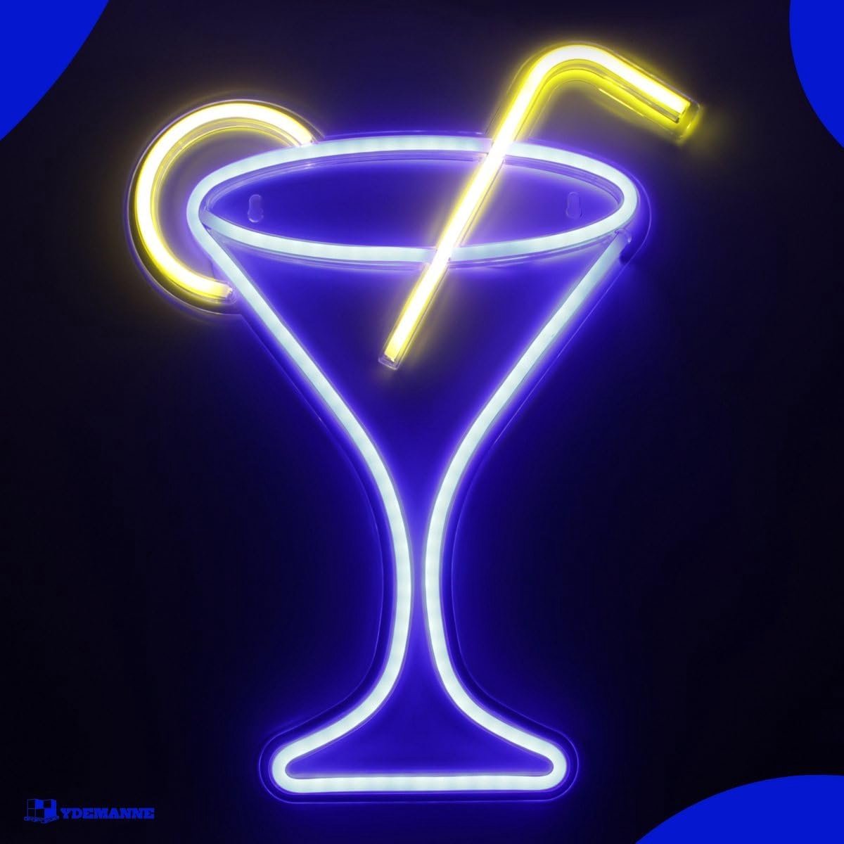 Neon lamp - Cocktail ontwerp - Incl. ophanghaken - Unieke verlichting voor elke ruimte - SnelShoppen