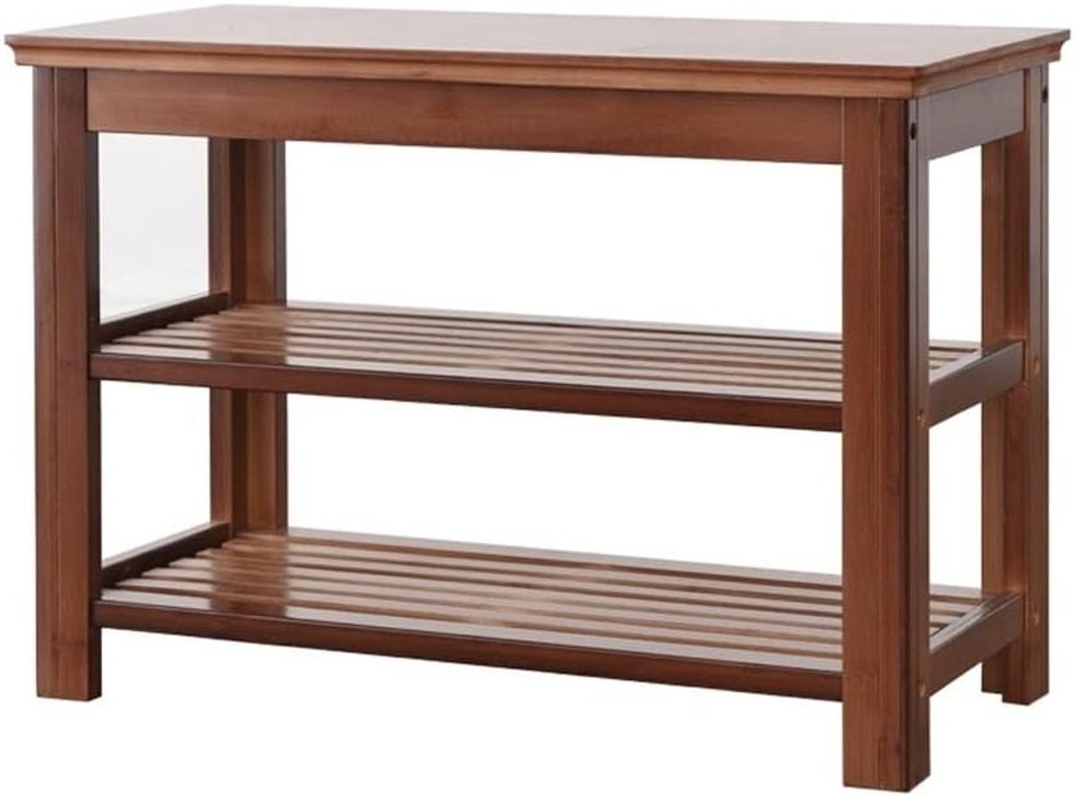 Schoenenkruk met Opbergruimte - Voetenbank Zetel - Zitten en Opbergen - Stabiel Bamboe Frame - 60 cm Breed - Geel