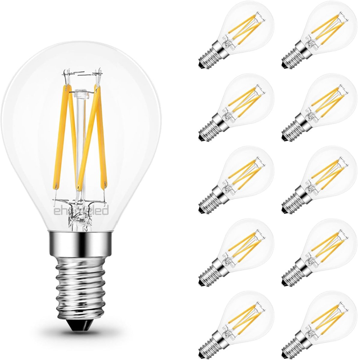 E14 LED-filament, vintage, 6 W, komt overeen met 55 W gloeilamp, warm wit 2700 K, G45 golffilament retro, 720 lm, niet dimbaar, decoratief, voor restaurant, café, bar, 10 stuks