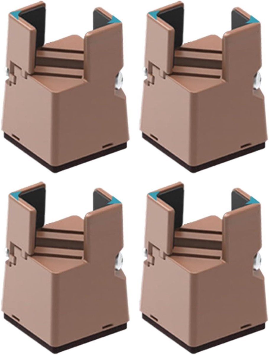 Meubel Riser Set - Bed Verhogers - Ruimte Creëren - Stevige Constructie - 10 cm - Bruin