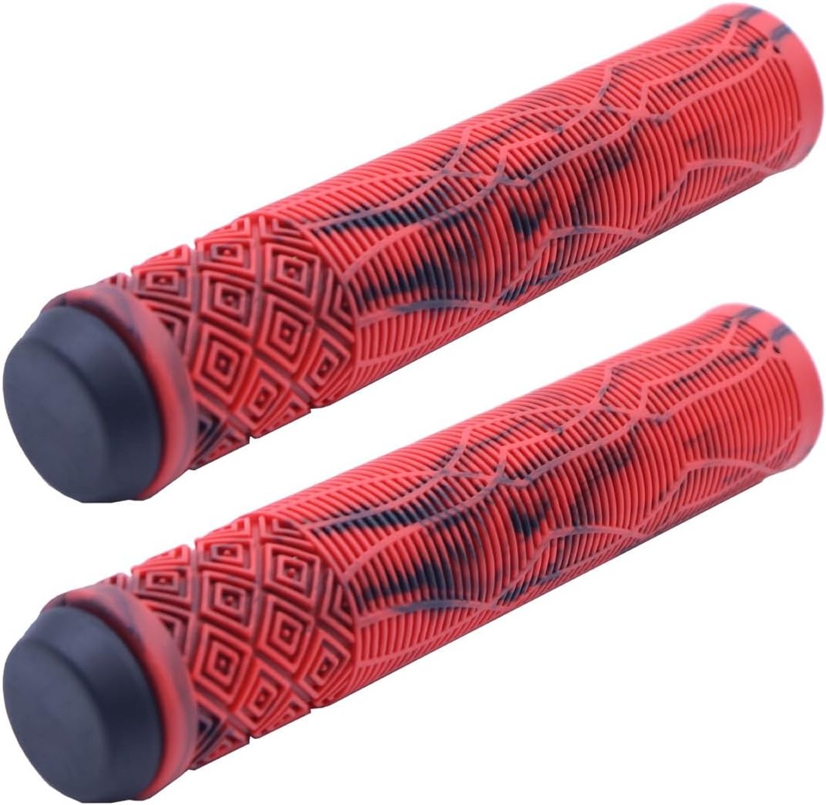 Paar handvatten voor scooters, 160 mm, gemengde kleuren, voor stuntsteps, BMX'en en MTB's (met rubberen stop)