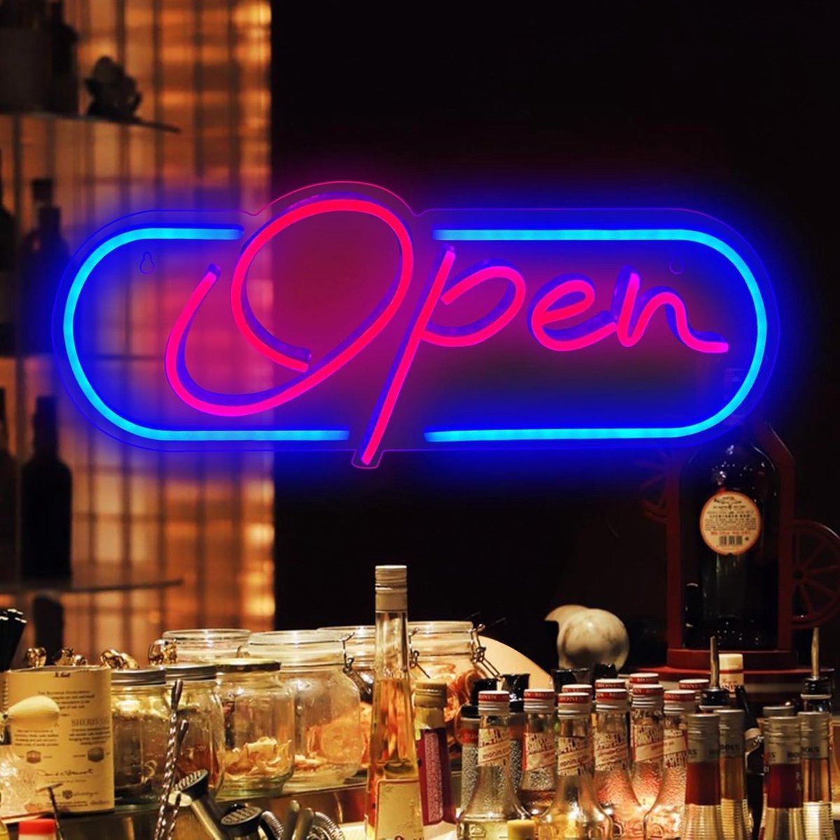 Neon lichtbord voor bedrijf, 42 x 16 cm, USB-voeding, voor feest, bar, woonkamer, café, restaurant, club, hotel, wanddecoratie (geel/wit)