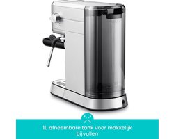 Espressomachine – 20 Bar – Melkopschuimer – Compact RVS Design – 1L Waterreservoir – PID Thermoblock