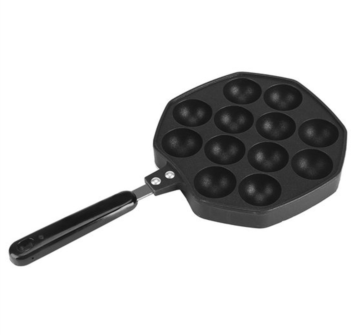 Takoyaki-pan met 12 holtes, gietijzeren takoyaki-maker, koekenpan, octopus-gehaktbalvorm, antiaanbakbakplaat voor octopusballen/pannenkoeken