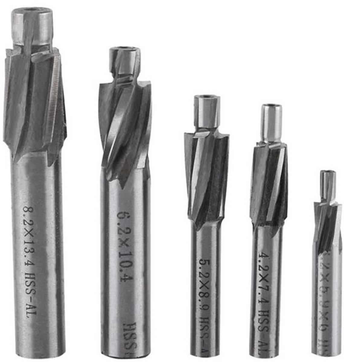 5pcs M3-M8 Countersink Frees - Precisie Snijgereedschap