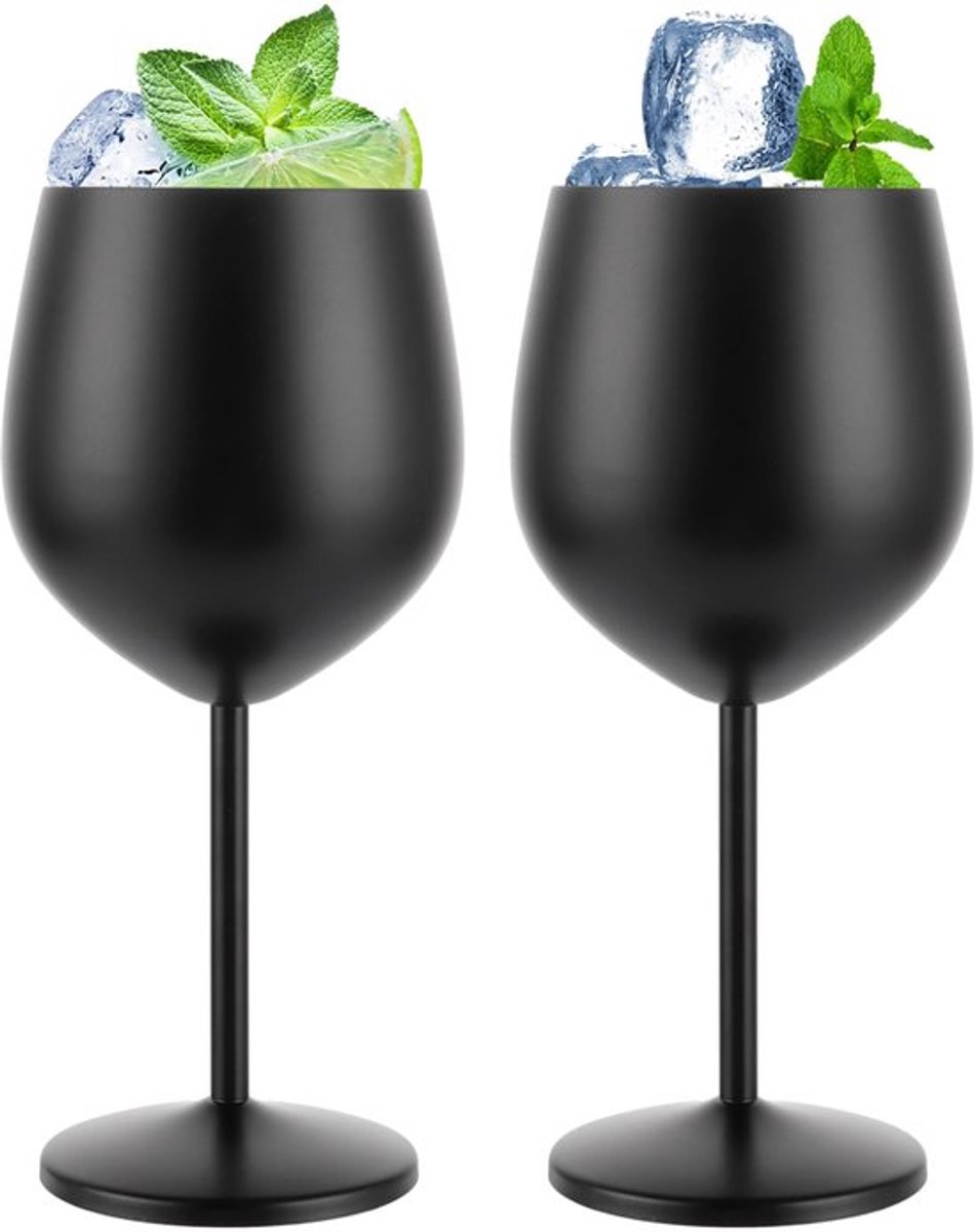 Wijnglas, 350 ml, roestvrij staal, rode wijnglazen, onbreekbare wijnglazen, champagne- en cocktailglazen, geschikt voor feesten en buiten evenementen