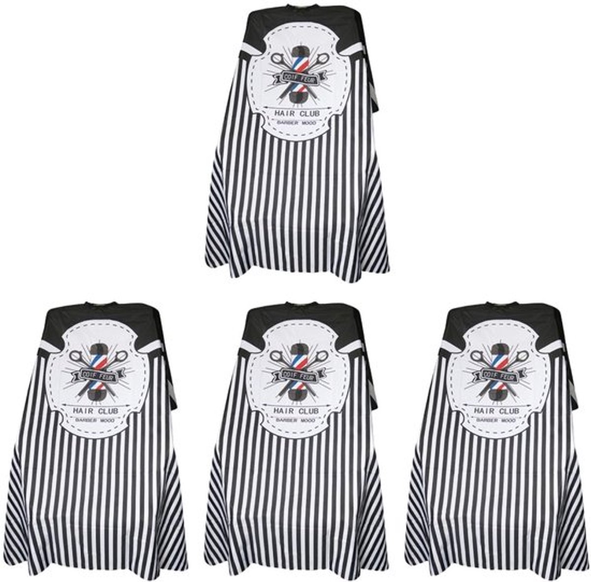 4 stuks Kapsalon Cape Haar Schort Barber Schort Gestreepte Kapperscape met Strepen Mannen Schort Kapsalon Schort Kapsalon Accessoires Wit