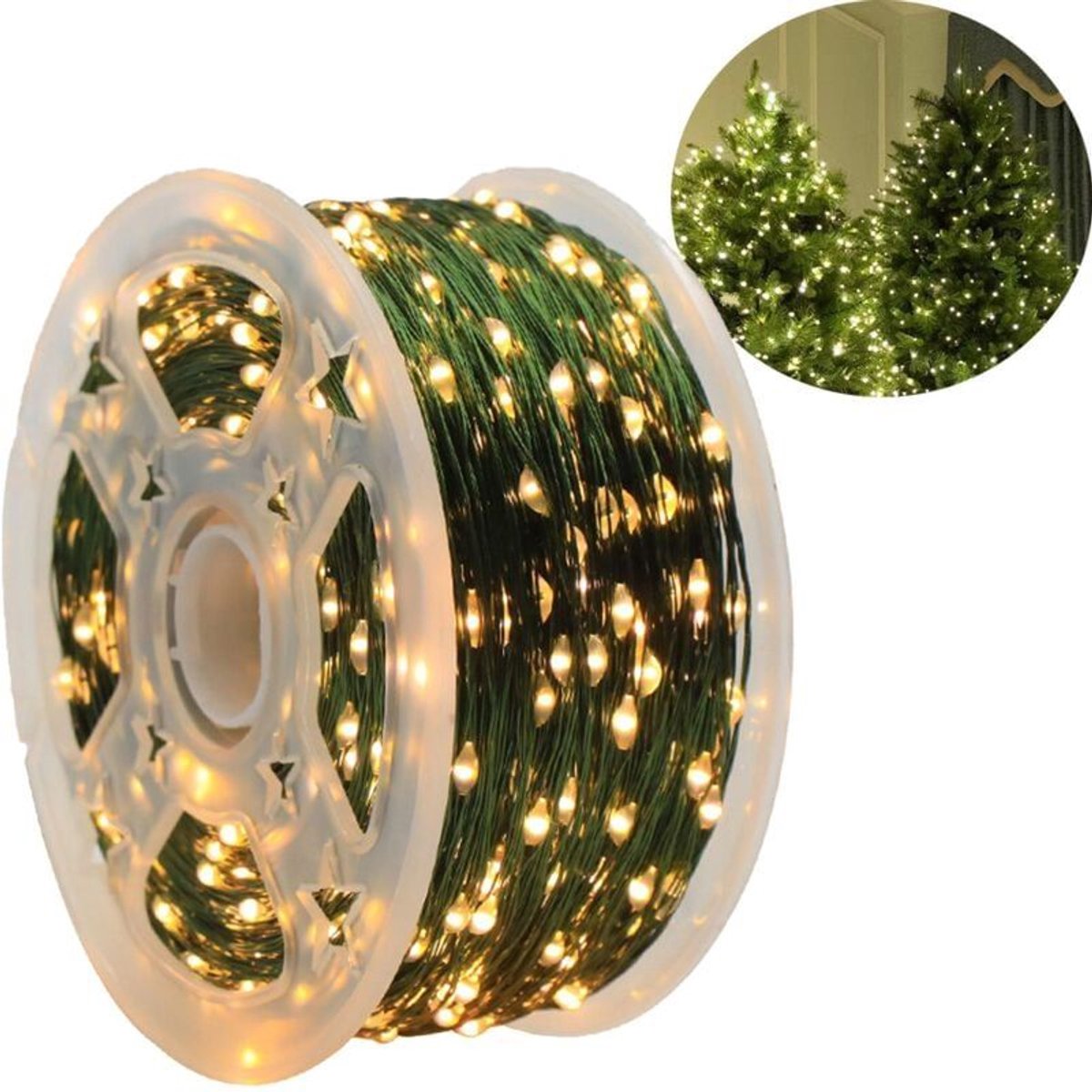 LED Kerstverlichting 50 Meter – 500 LED Lampjes – Warm Wit Licht – Met Afstandsbediening – 8 Lichtstanden – Kerstboomverlichting voor Binnen & Buiten – LichtSnoer voor Tuin, Balkon & Feestdecoratie