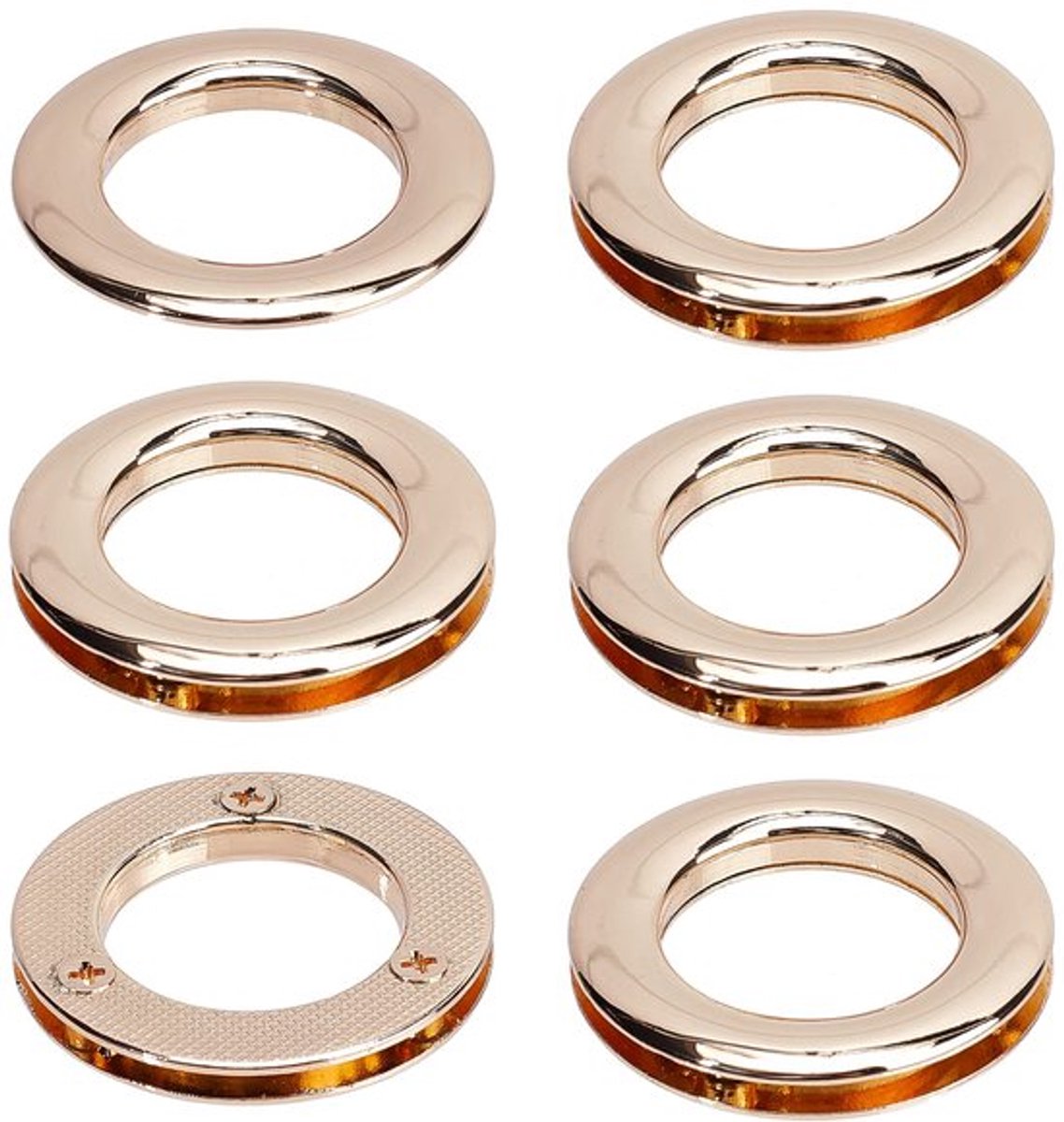 doos met 4 stuks 1 inch/25,5 mm ogen, lichtgouden lusdrukknopen, tasgreepverbindingsringen, ronde schroefonderdelen voor doe-het-zelf naaien, kleding, leer, handwerk, tassen, vervangende hardware