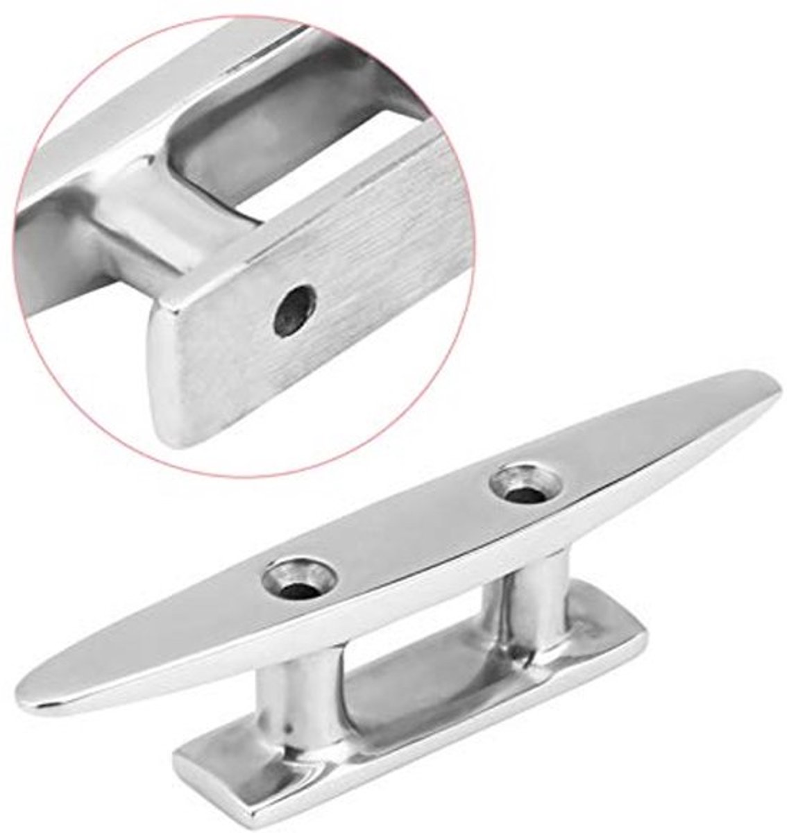 RVS Klamp, Bootklamp, Meerklamp, Touw, Plat met 2 Gaten voor Het Accessoires van Touw, 10 X 5,5 X 2,5 Cm
