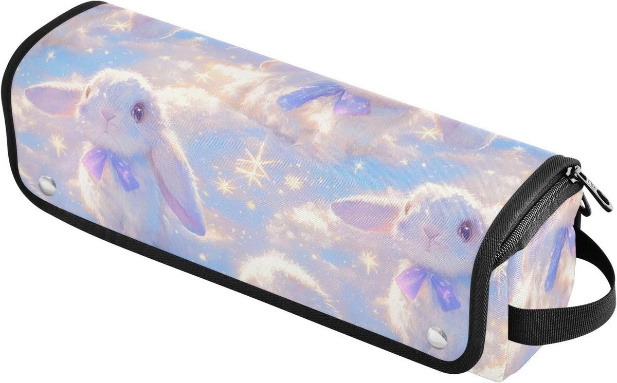 Haar Gereedschap Organizer - Krultang Tas - Reizen en Opslag - Hittebestendige Mat - 37 cm - Dromerige Konijnen