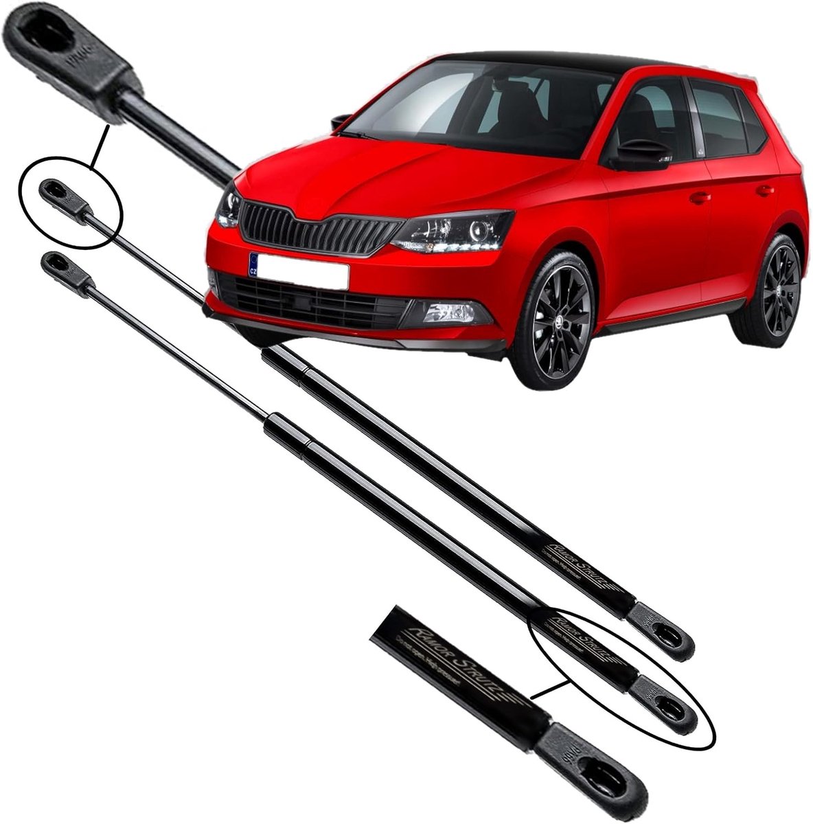 Gasveren achterklep Skoda Fabia 2014-2024 - vervangset 498 mm - 420N kracht - eenvoudig te installeren - ShopVlot