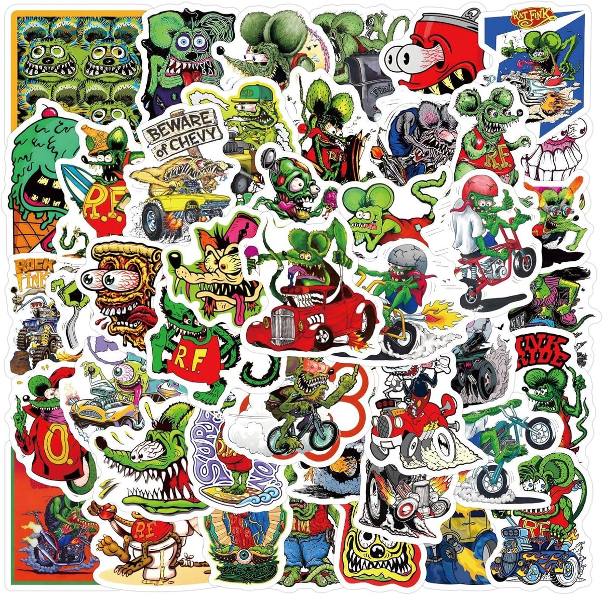 Sticker set 60 stuks - kleurrijke vinyl - waterdicht - perfect voor waterfles en laptop - ShopVlot
