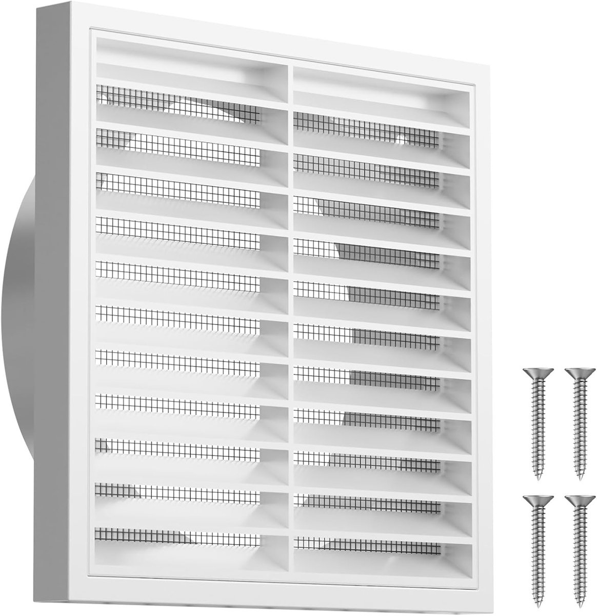 Insectenbescherming 150 mm - Rectangulaire ABS sluitgrille - Met vliegenraam - Ideaal voor ventilatie - ShopVlot