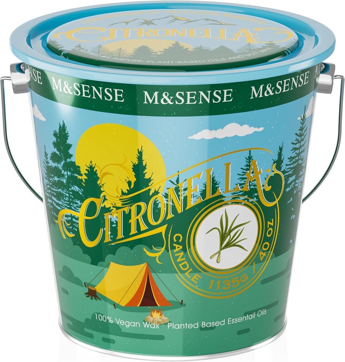 Geurkaars Lemongrass en Eucalyptus - 1140 g - Natuurlijke sojawas - 220 uur brandduur - ShopVlot