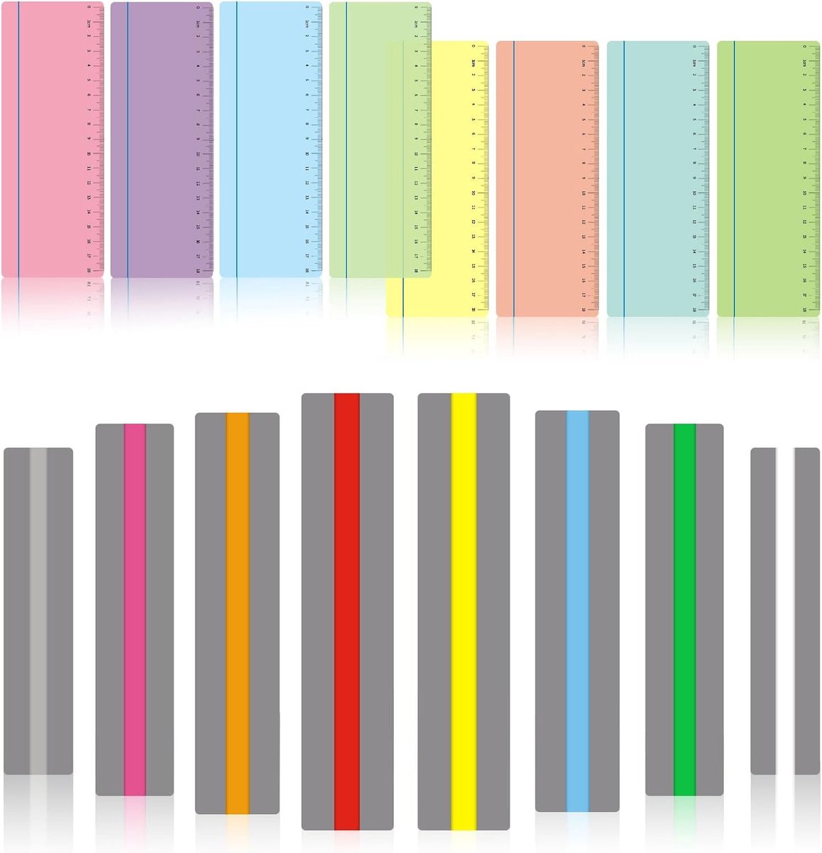 Leesstrips dyslexie 16 stuks - gekleurde overlays - verbeteren leesbaarheid - verminderen visuele stress - ShopVlot