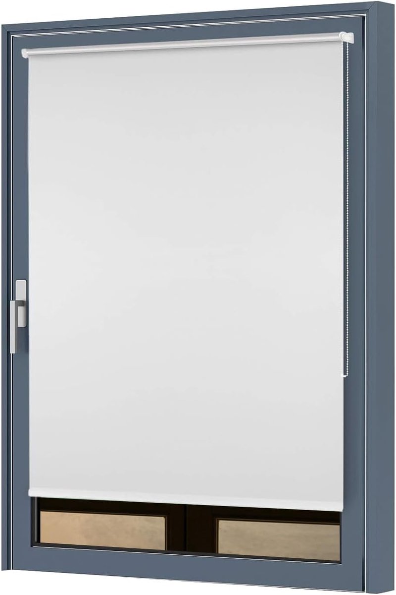 Rolgordijn 70x150 cm - Zwart met zilvercoating - Klemmfix zonder boren - Ideaal voor verduistering - ShopVlot