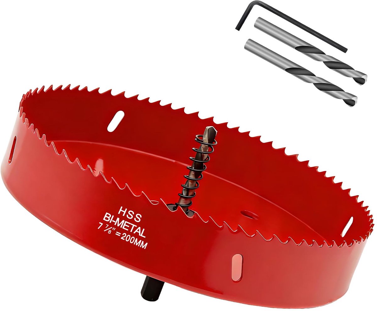 Holzaag 200mm - M42 HSS boor set - 3 boren en 1 adapter - Ideaal voor hout en kunststof - ShopVlot