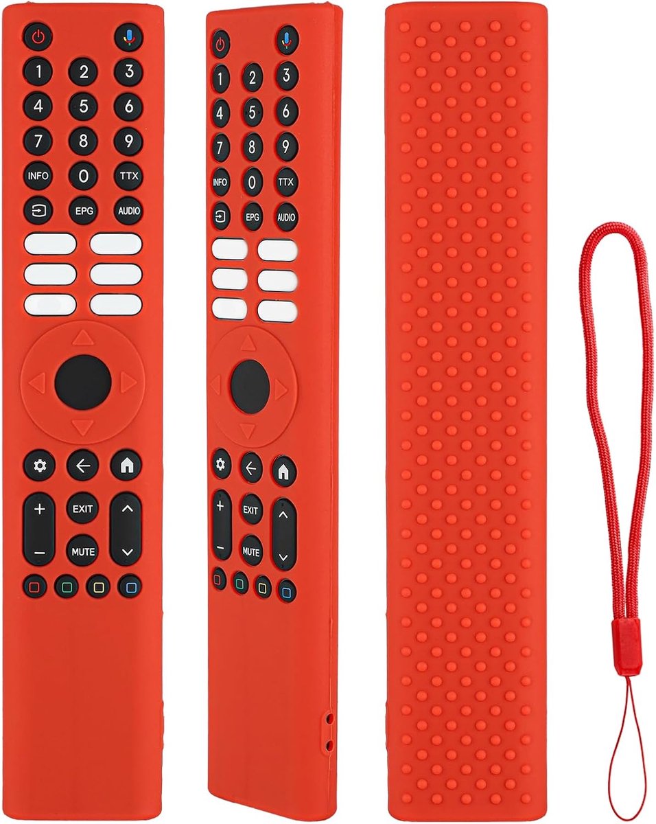 Afstandsbedieningshoes - Silicone - Rood - Beschermende schokbestendige hoes met koord - ShopVlot