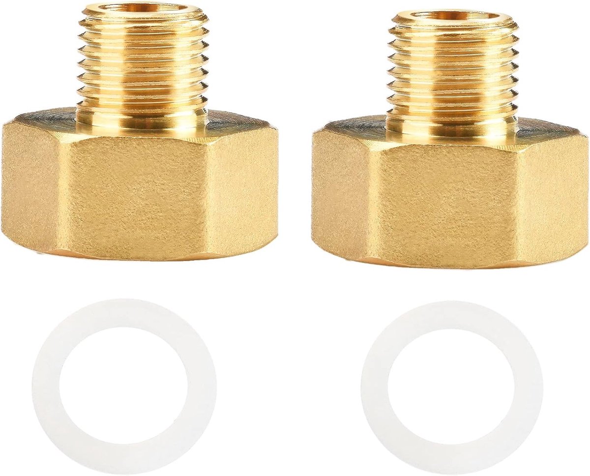 Verlagingsextensie 1/2 inch - Messing - 2 stuks - Voor langdurig gebruik - ShopVlot