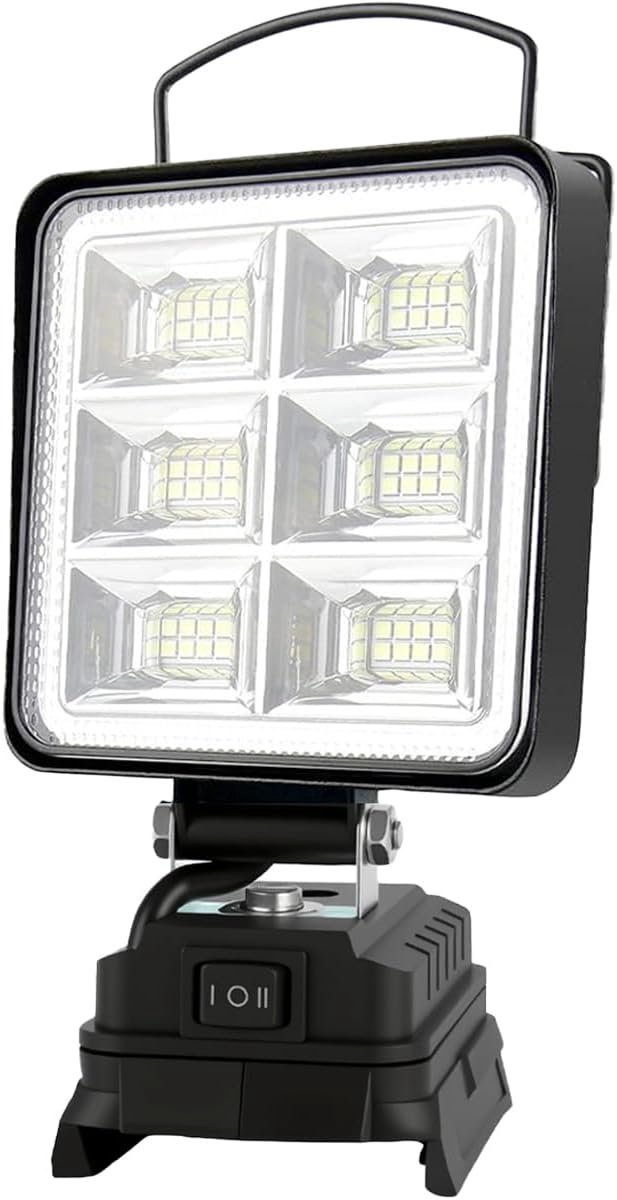 Acculamp 48 W - led-werklamp met 4800 lumen - draagbare schijnwerper - ideaal voor camping en autoreparaties - ShopVlot