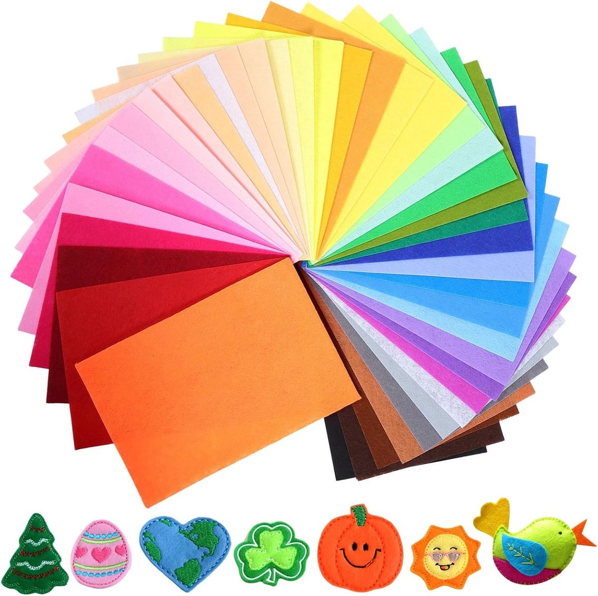 Knutselvilt 50 kleuren - 15 x 20 cm - polyester viltplaten - ideaal voor creatieve projecten - ShopVlot