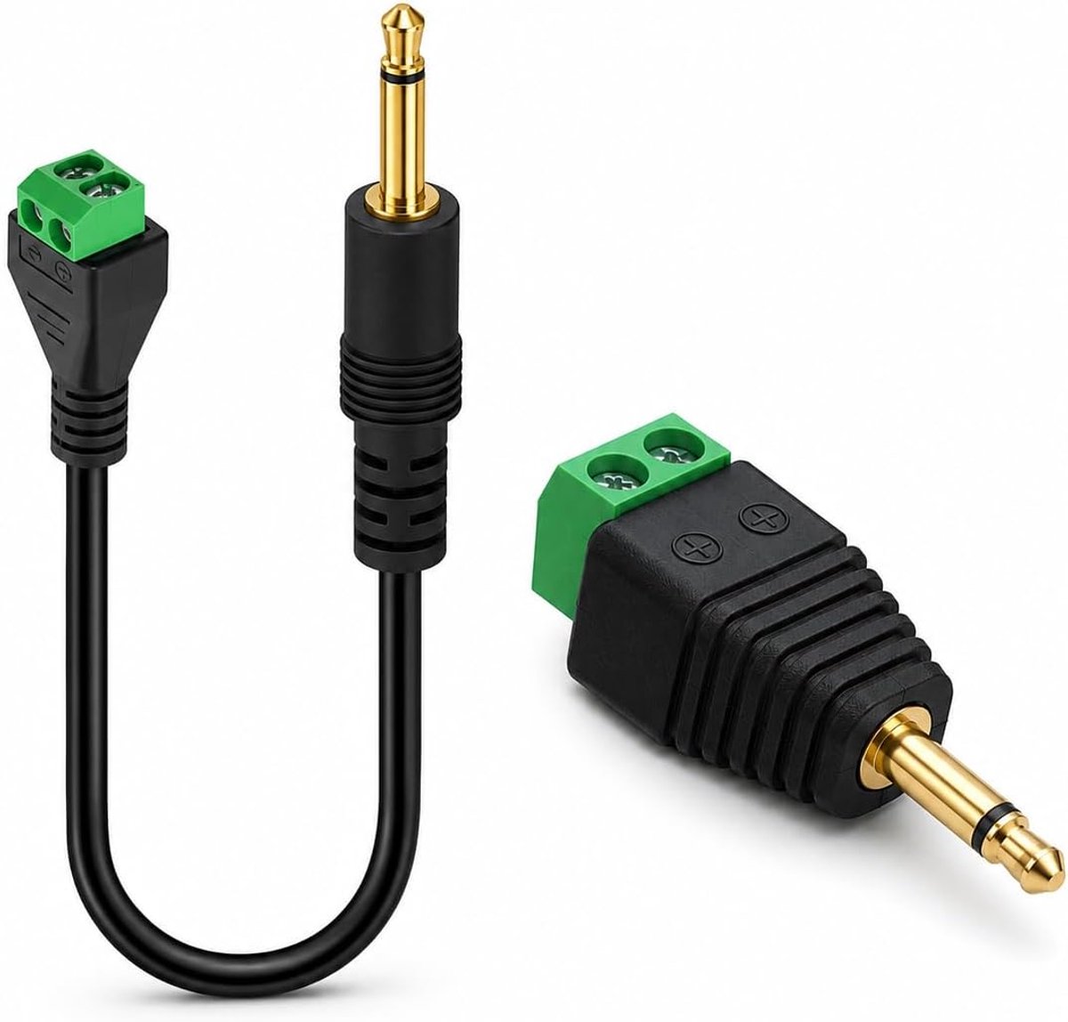 3.5mm Jack Plug - 2 Polige Mono Connector - Inclusief Adapter - Geschikt voor Headphone Gebruik - ShopVlot