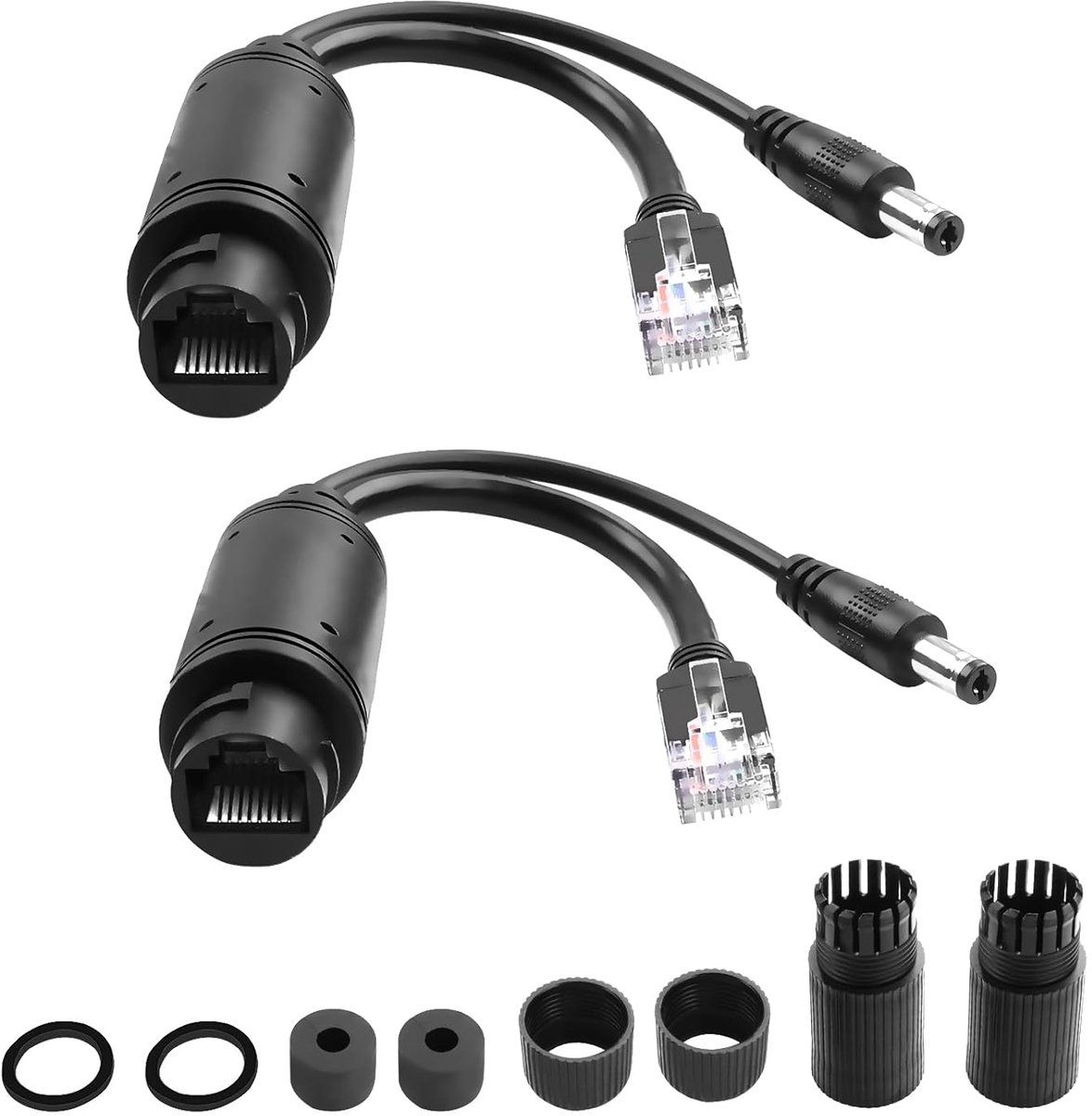 PoE Splitter Adapter 48V naar 12V - 5.5 x 2.1mm DC Jack - Compatibel met PoE apparaten - Eenvoudige bekabeling - ShopVlot