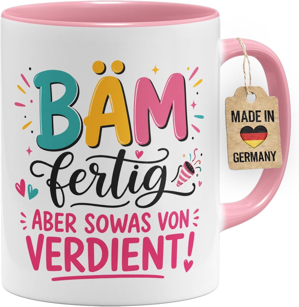 Afstudeermok met spreuk - Roze - Aan beide zijden bedrukt - Ideaal als cadeau voor afgestudeerden - ShopVlot