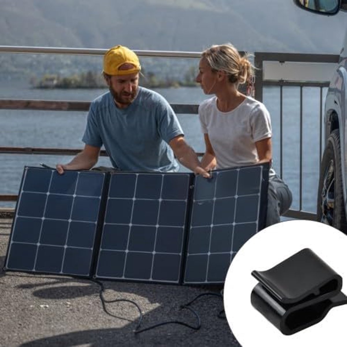Kabelclips 30 Pack - Polycarbonaat - Zwart - Veilige bevestiging voor zonnepanelen - ShopVlot