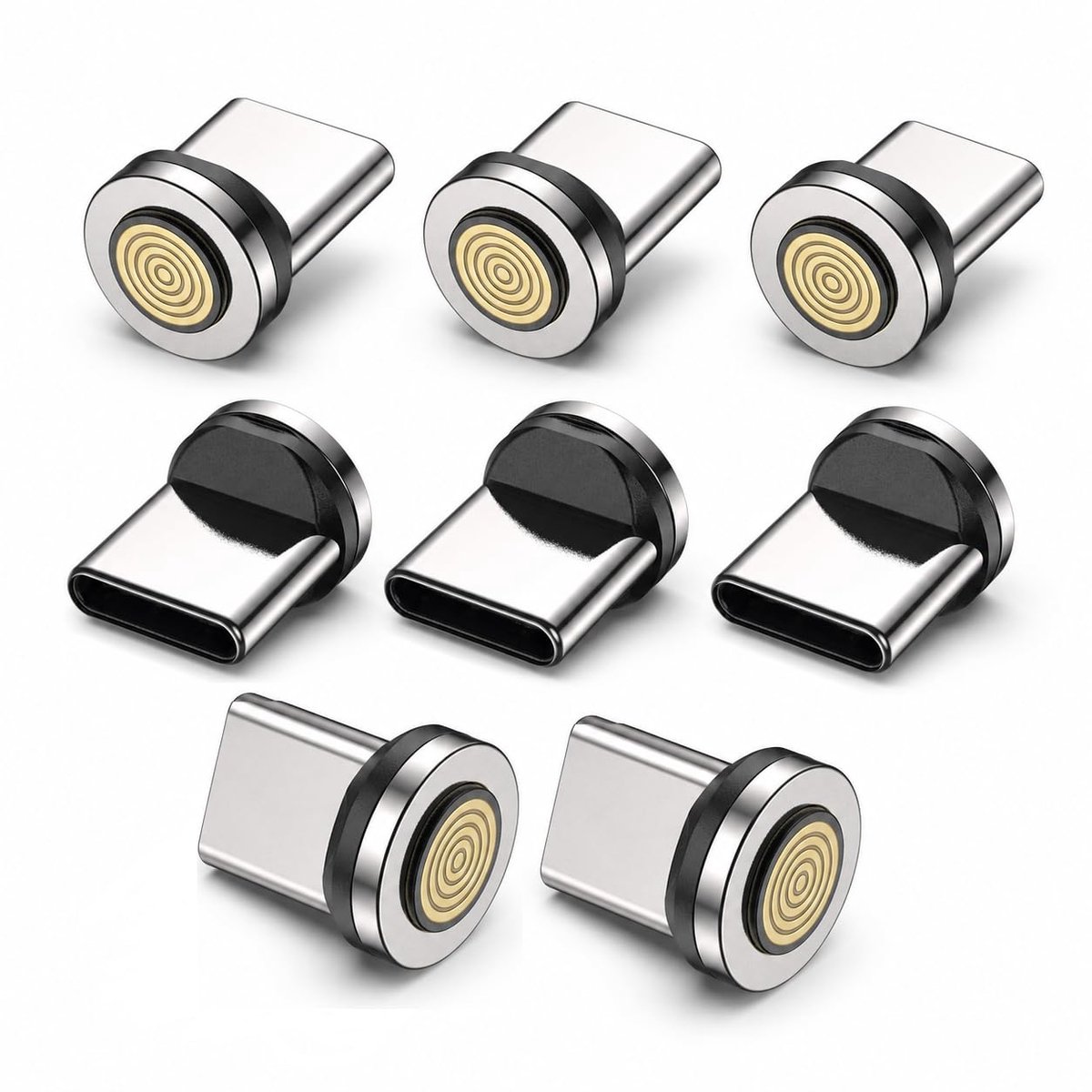 USB C-adapters 8 stuks - 7-polig - snellaadstekker 3A - 360° rotatie voor smartphones en tablets - ShopVlot