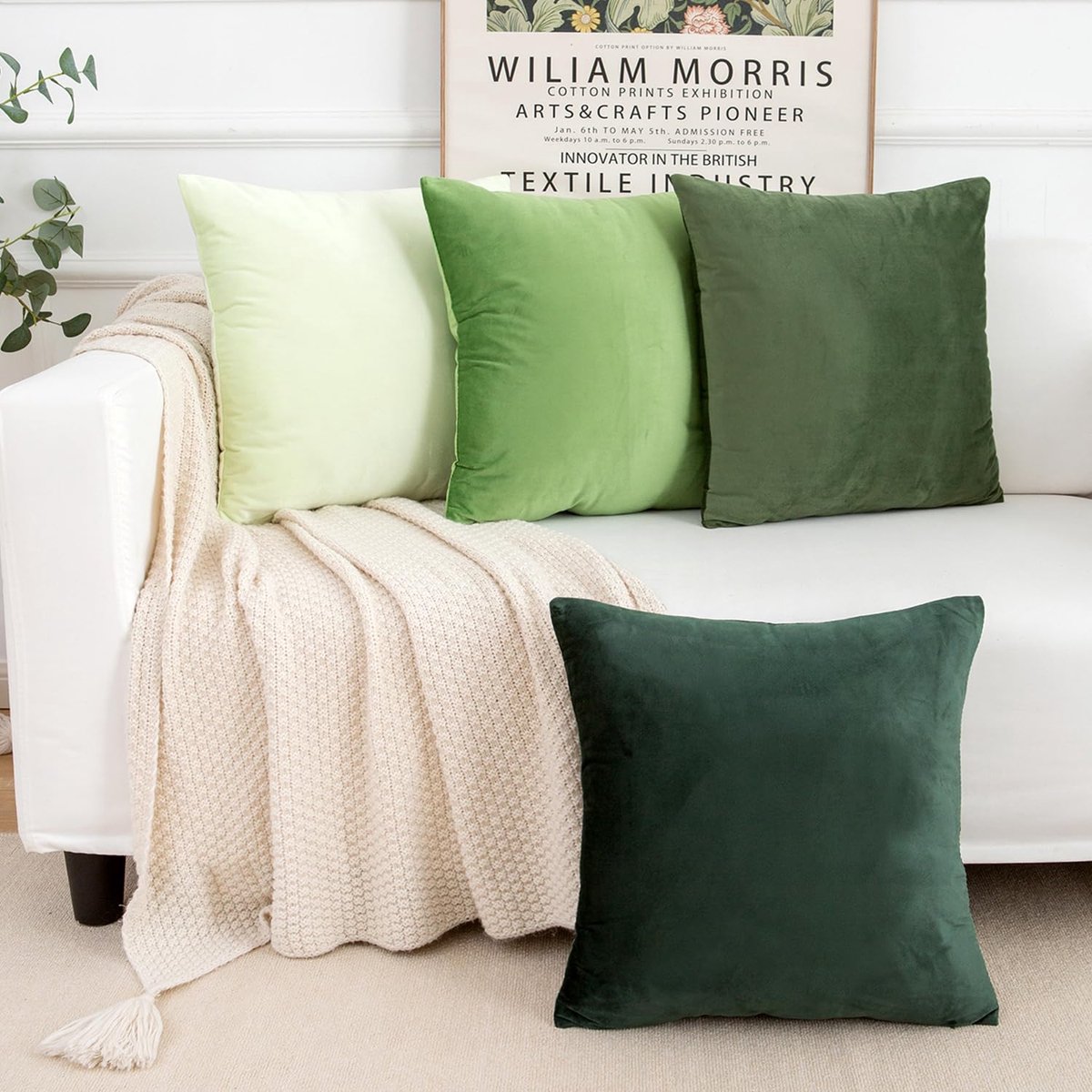 Kussenslopen 50x50 cm - Groen Gradient Fluweel - Zachte Decoratieve Kussenhoezen - Perfect voor Bank of Bed - ShopVlot
