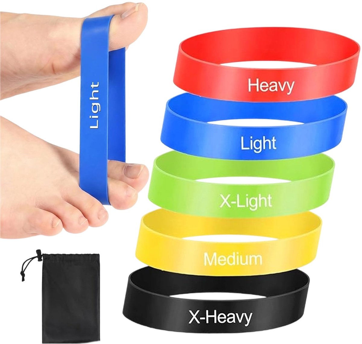 elastische voetbanden 5 stuks - latex - corrigeren van eeltknobbels - ideaal voor pilates en yoga - ShopVlot